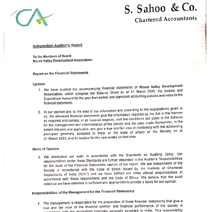 Audit-2022-23-Mount Valley Development Association, Dehradun Uttarakhand