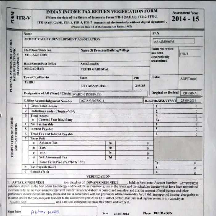 Assessment Year 2014–15